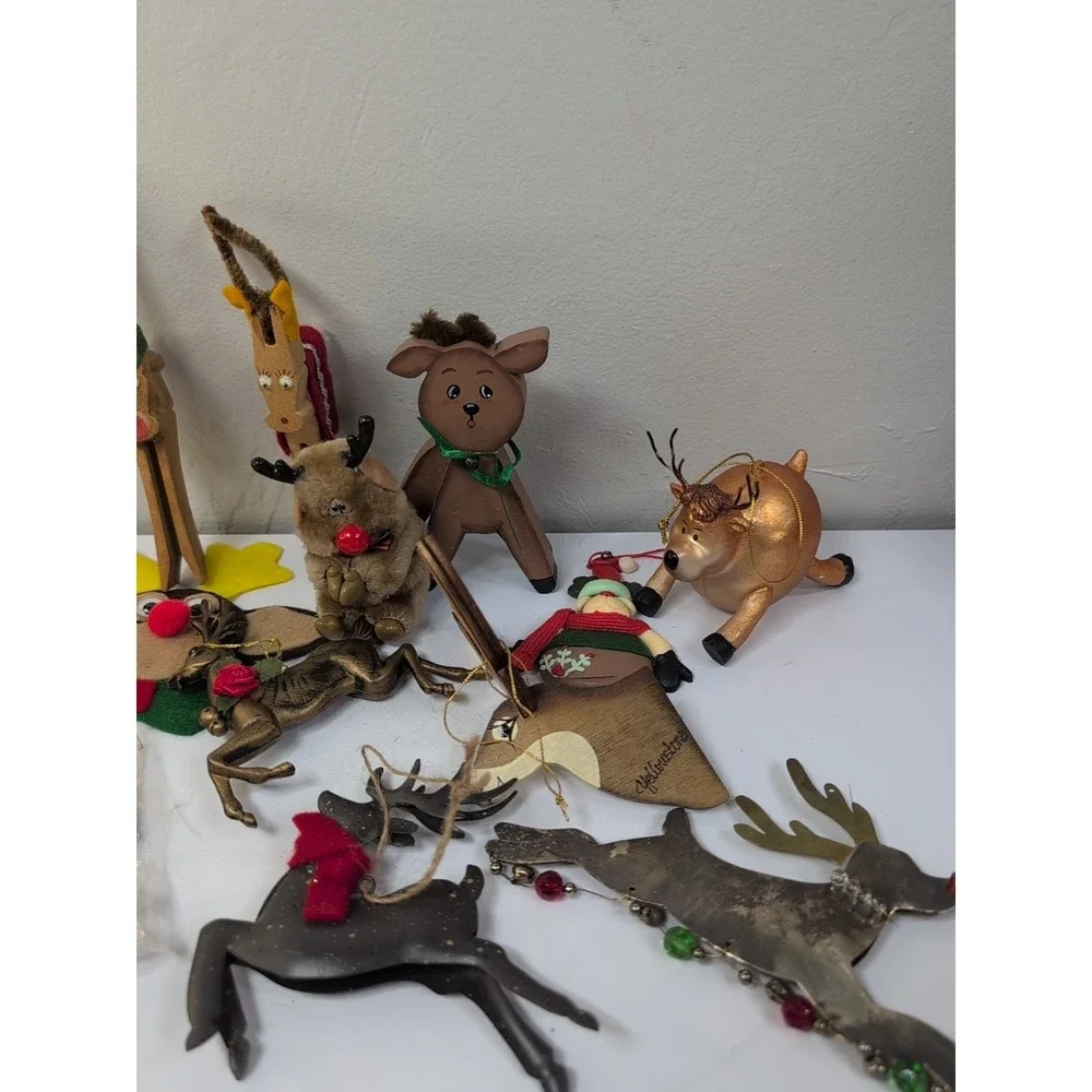 Reindeer Christmas Ornament/Decoration‎ Lot Vintage
